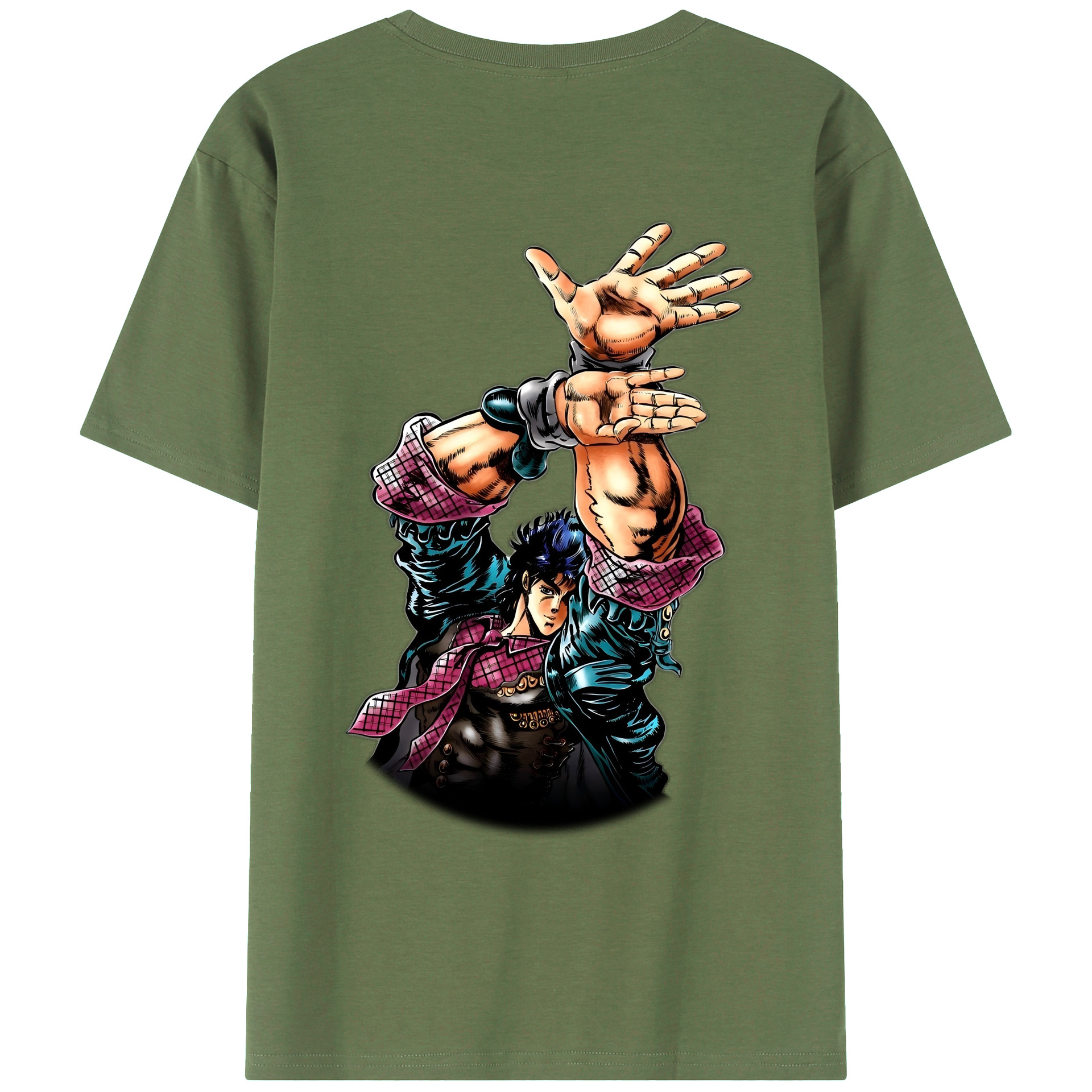（画像用） ジョジョの奇妙な冒険 /ジョナサン?ジョースター JoJo's Bizarre Adventure Jonathan Joestar 綿100％ メンズ半袖Tシャツ（バックプリント） 通気性